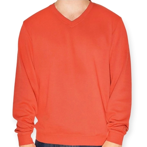Cutter & Buck Men's V-Neck Long-Sleeve Sweater - Vibrant Orange Red Size L/G - Picture 1 of 12